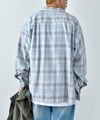 Barns｜Indigo Cotton Faded Check Shirt 長袖チェックシャツ[[BR-25139]][D]