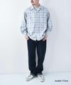 Barns｜Indigo Cotton Faded Check Shirt 長袖チェックシャツ[[BR-25139]][D]