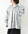 Barns｜Indigo Cotton Faded Check Shirt 長袖チェックシャツ[[BR-25139]][D]