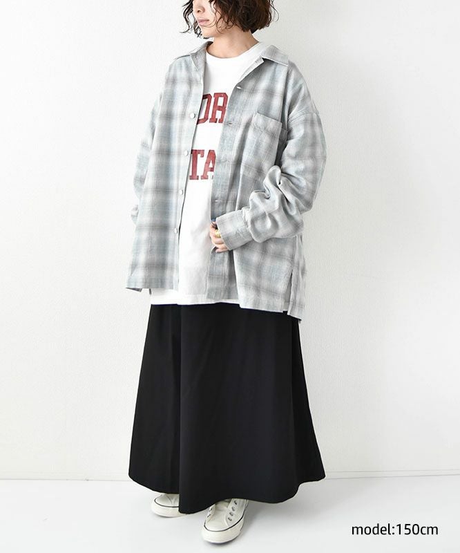 Barns｜Indigo Cotton Faded Check Shirt 長袖チェックシャツ[[BR-25139]][D]