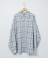 Barns｜Indigo Cotton Faded Check Shirt 長袖チェックシャツ[[BR-25139]][D]
