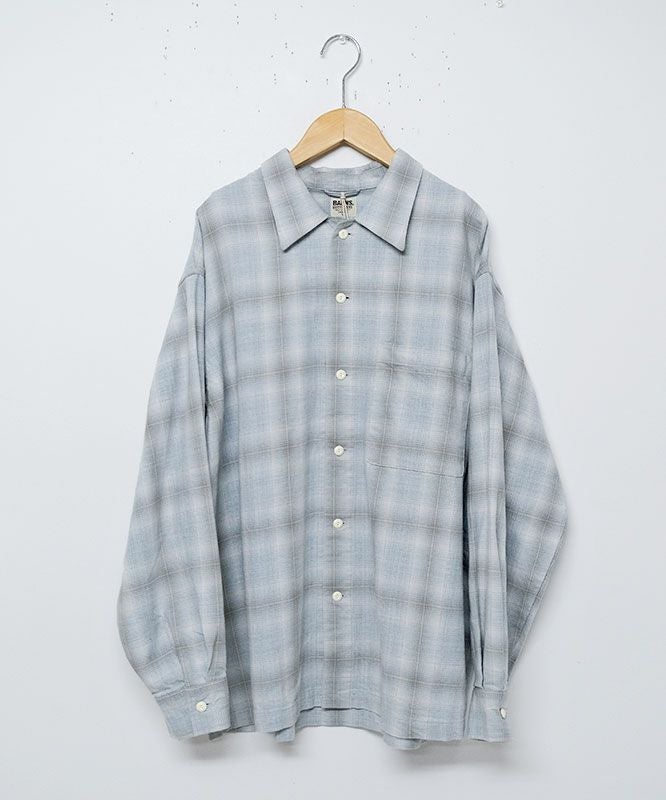 Barns｜Indigo Cotton Faded Check Shirt 長袖チェックシャツ[[BR-25139]][D]