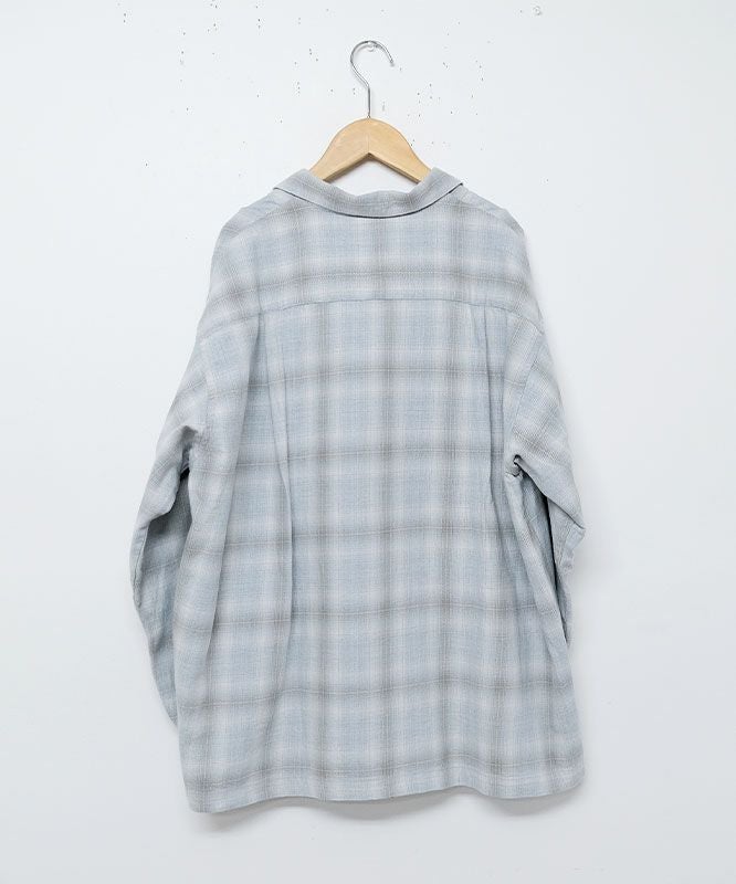 Barns｜Indigo Cotton Faded Check Shirt 長袖チェックシャツ[[BR-25139]][D]