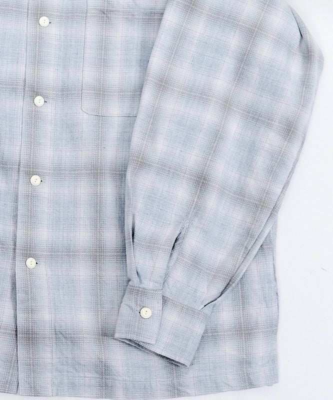 Barns｜Indigo Cotton Faded Check Shirt 長袖チェックシャツ[[BR-25139]][D]