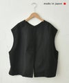 prit｜コットンリネンライトバックサテン2wayベスト [[P81501]][C]