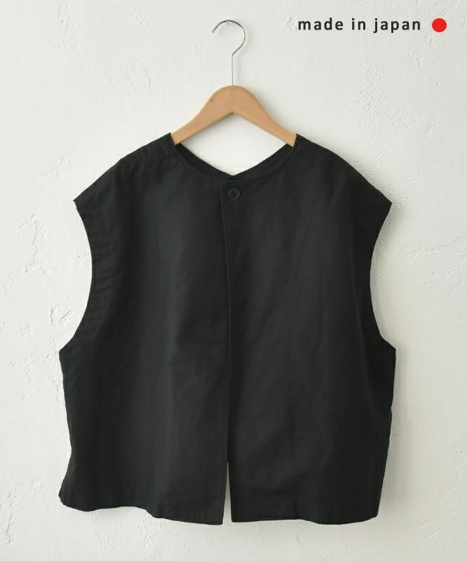  prit｜コットンリネンライトバックサテン2wayベスト [[P81501]][C]