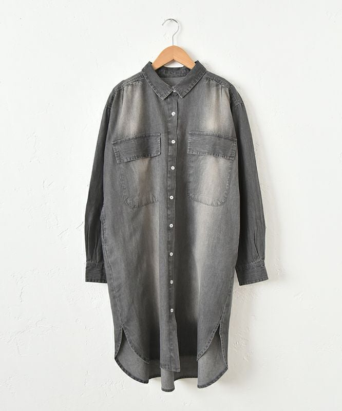  HUMS｜デニムシャツチュニック [[RNK-0930]][C]