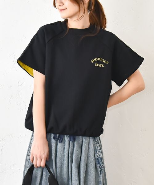 Gives a sense of fullment｜配色ラグラン半袖スウェット [[851324]][C]