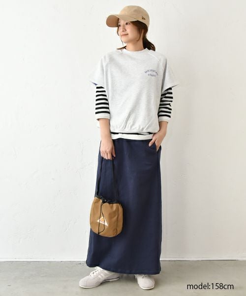 Gives a sense of fullment｜配色ラグラン半袖スウェット [[851324]][C]