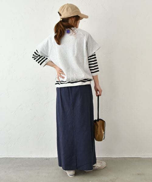 Gives a sense of fullment｜配色ラグラン半袖スウェット [[851324]][C]