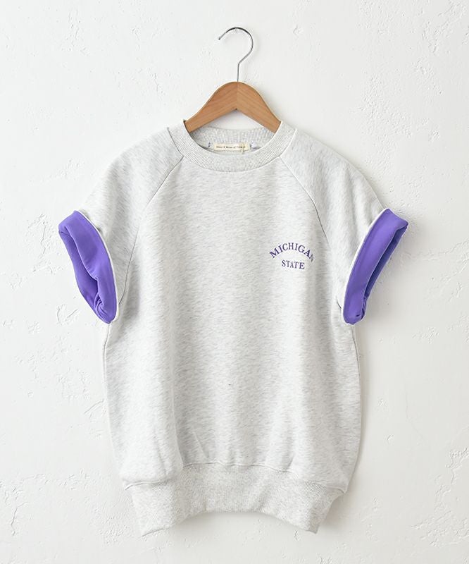 Gives a sense of fullment｜配色ラグラン半袖スウェット [[851324]][C]