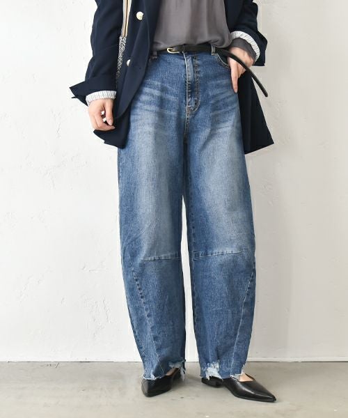 HUMS｜裾ダメージカーブデニムパンツ [[C-5066]][C]