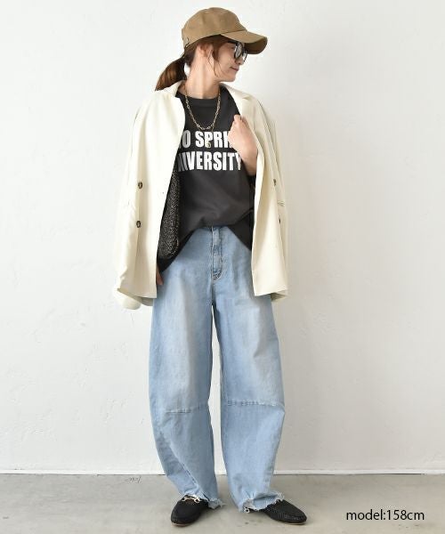 HUMS｜裾ダメージカーブデニムパンツ [[C-5066]][C]