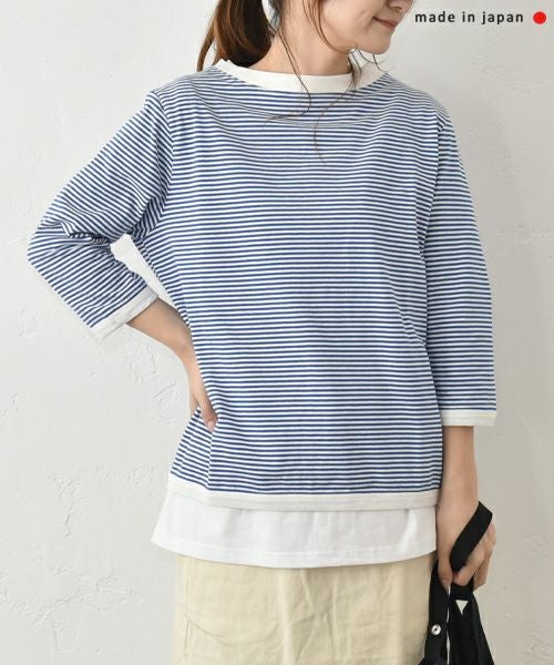 and quarter｜ボーダー7分袖カットソー [[MA-051]][C]