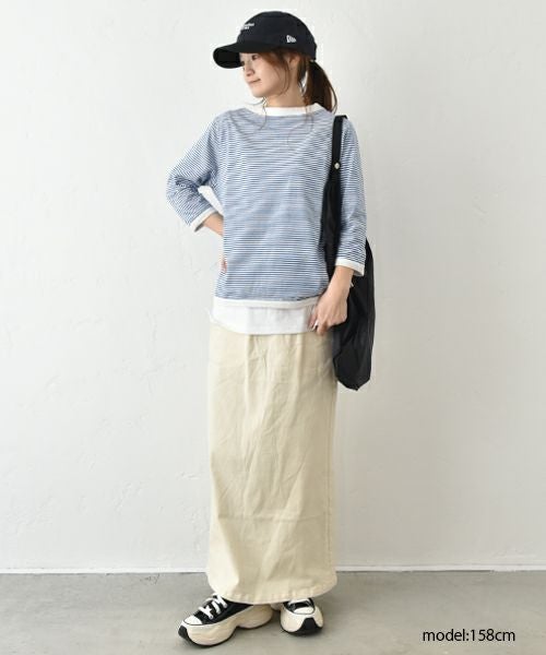and quarter｜ボーダー7分袖カットソー [[MA-051]][C]