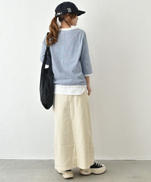 and quarter｜ボーダー7分袖カットソー [[MA-051]][C]