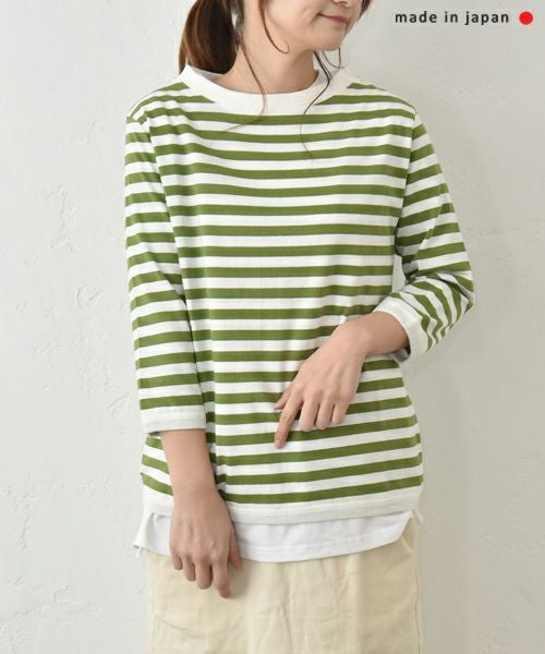 and quarter｜ボーダー7分袖カットソー [[MA-051]][C]