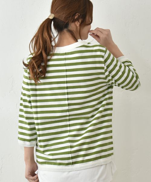 and quarter｜ボーダー7分袖カットソー [[MA-051]][C]