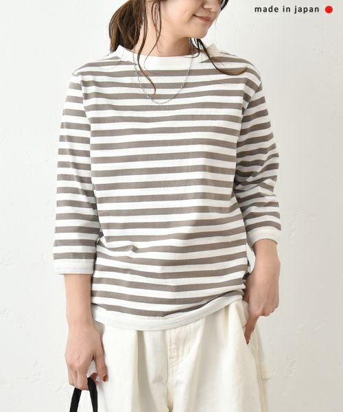 and quarter｜ボーダー7分袖カットソー [[MA-051]][C]