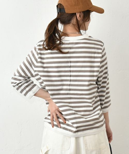 and quarter｜ボーダー7分袖カットソー [[MA-051]][C]