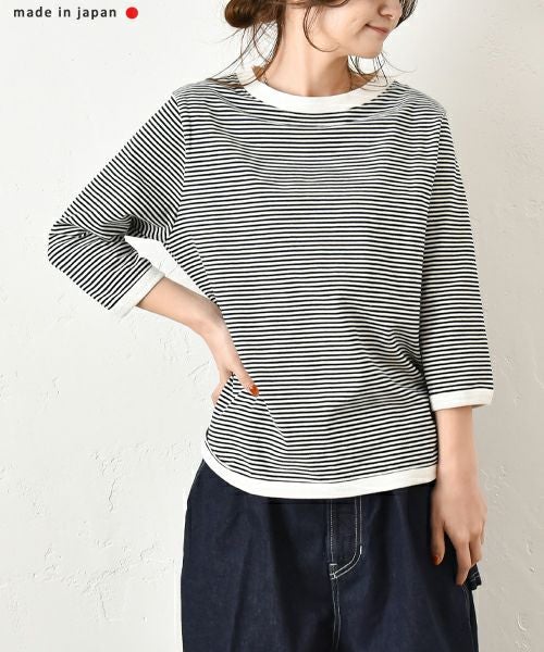 and quarter｜ボーダー7分袖カットソー [[MA-051]][C]