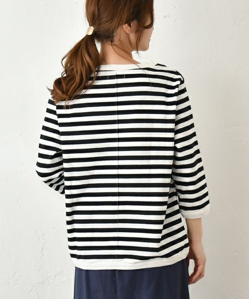 and quarter｜ボーダー7分袖カットソー [[MA-051]][C]