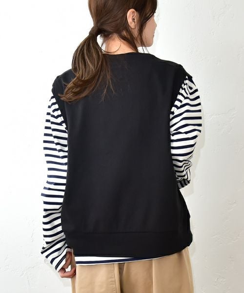 her.｜天竺Vネックベスト [[661024]][C]