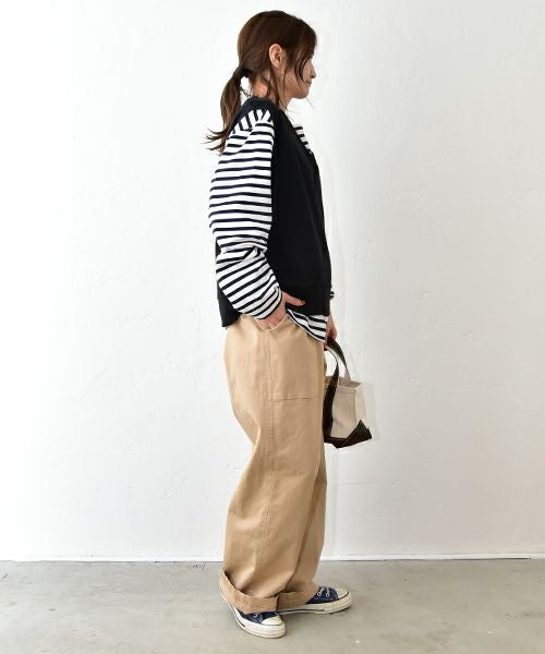 her.｜天竺Vネックベスト [[661024]][C]