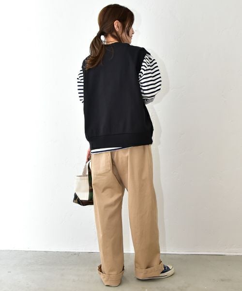 her.｜天竺Vネックベスト [[661024]][C]