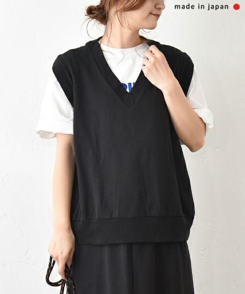 her.｜天竺Vネックベスト [[661024]][C]