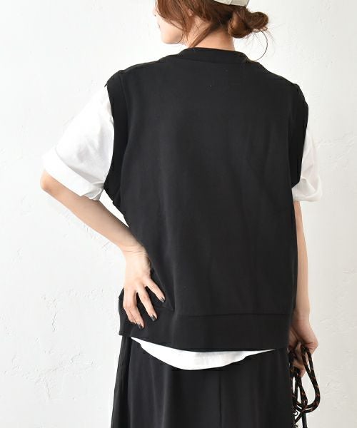 her.｜天竺Vネックベスト [[661024]][C]