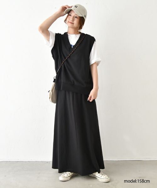 her.｜天竺Vネックベスト [[661024]][C]