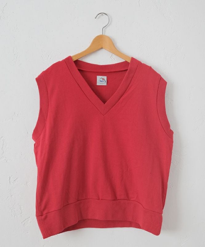 her.｜天竺Vネックベスト [[661024]][C]