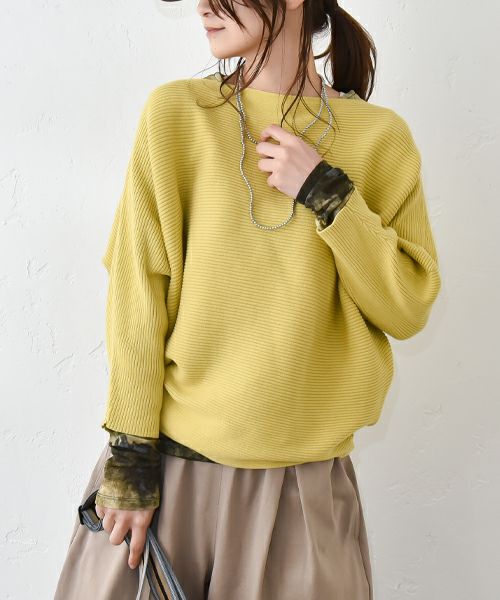 HUMS｜ボートネックリブドルマンプルオーバー [[10070122]][C]