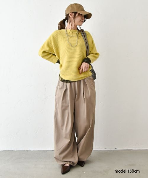 HUMS｜ボートネックリブドルマンプルオーバー [[10070122]][C]