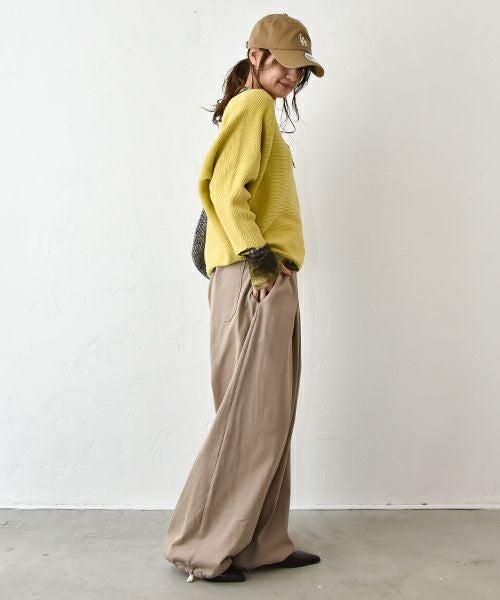 HUMS｜ボートネックリブドルマンプルオーバー [[10070122]][C]