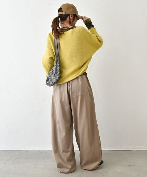 HUMS｜ボートネックリブドルマンプルオーバー [[10070122]][C]