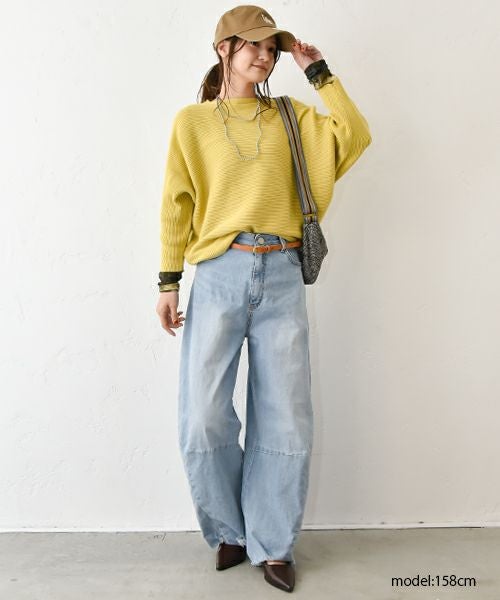 HUMS｜ボートネックリブドルマンプルオーバー [[10070122]][C]