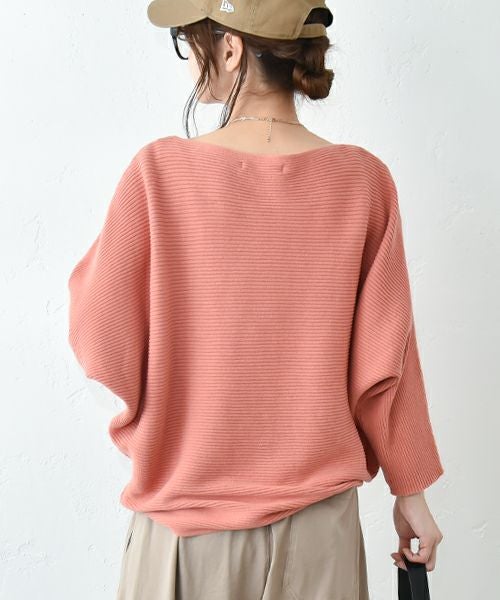 HUMS｜ボートネックリブドルマンプルオーバー [[10070122]][C]