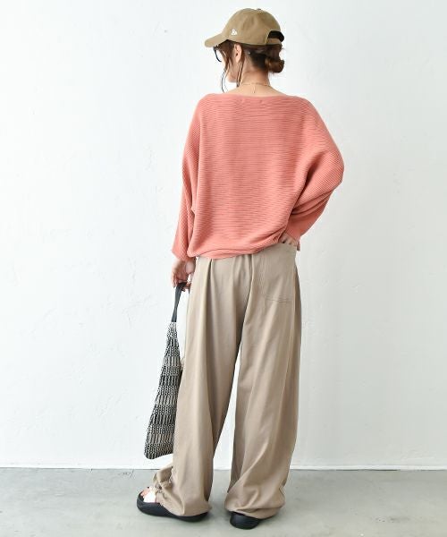 HUMS｜ボートネックリブドルマンプルオーバー [[10070122]][C]