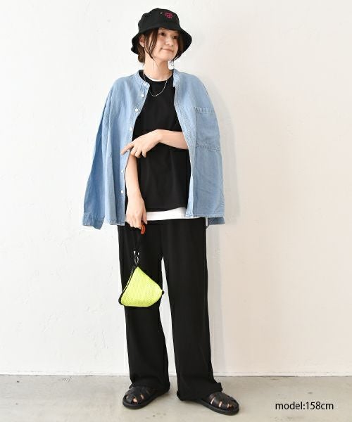 Our.｜ノーカラー綿麻デニムシャツ [[131184H]][C] | ma28 ONLINE STORE