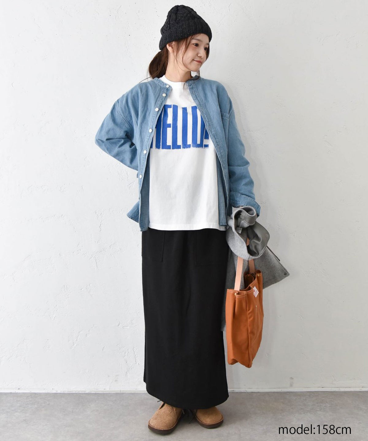 Our.｜ノーカラー綿麻デニムシャツ [[131184H]][C]