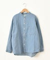 Our.｜ノーカラー綿麻デニムシャツ [[131184H]][C]