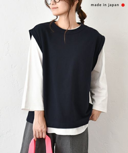 her.｜ミニ裏毛バックロゴベスト [[131296H]][C]