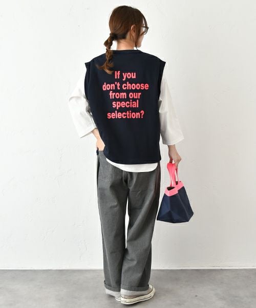 her.｜ミニ裏毛バックロゴベスト [[131296H]][C]