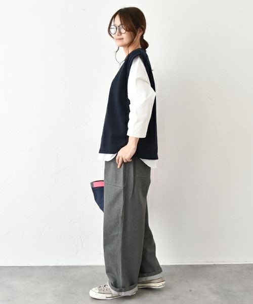 her.｜ミニ裏毛バックロゴベスト [[131296H]][C]