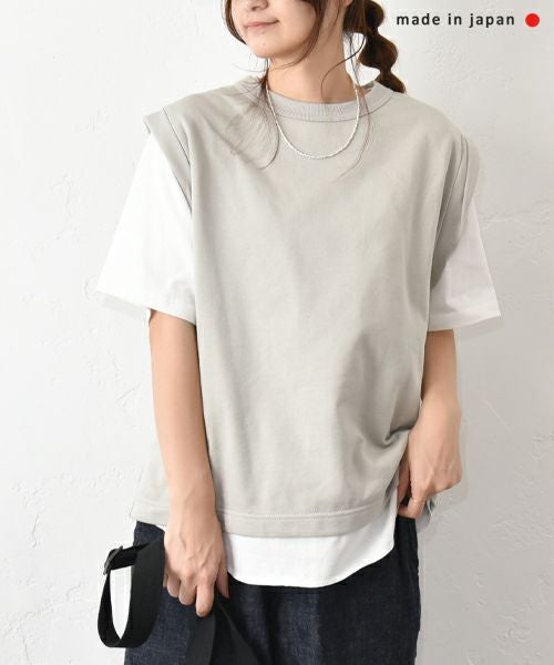 her.｜ミニ裏毛バックロゴベスト [[131296H]][C]