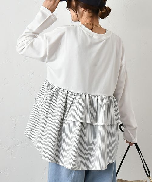 HUMS｜布帛切り替えカットソー [[200152]][C]