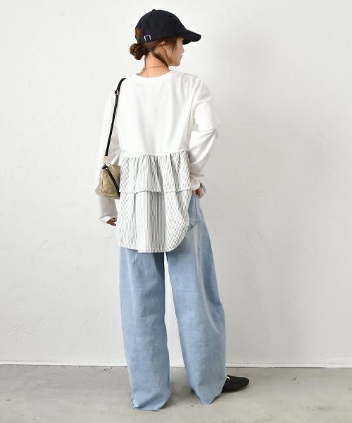 HUMS｜布帛切り替えカットソー [[200152]][C]