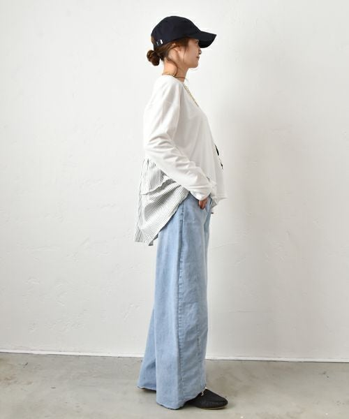 HUMS｜布帛切り替えカットソー [[200152]][C]